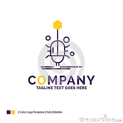 Company Name Logo Design For Bug, insect, spider, virus, web. Pu Vector Illustration
