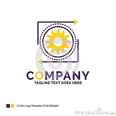 Company Name Logo Design For Business, gear, management, operati Vector Illustration