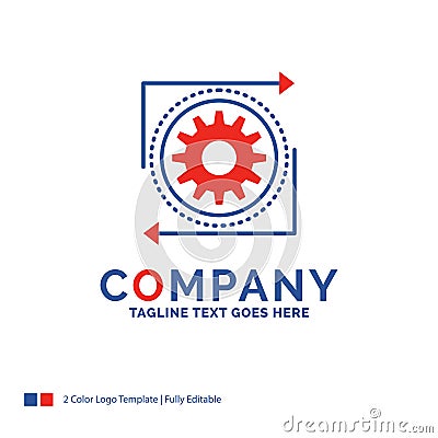 Company Name Logo Design For Business, gear, management, operati Vector Illustration