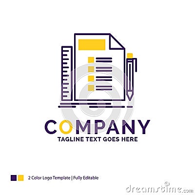 Company Name Logo Design For Business, list, plan, planning, tas Vector Illustration