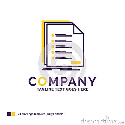 Company Name Logo Design For Check, filing, list, listing, regis Vector Illustration