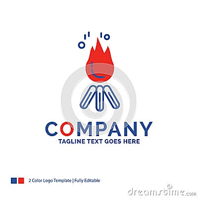 Company Name Logo Design For fire, flame, bonfire, camping, camp Vector Illustration