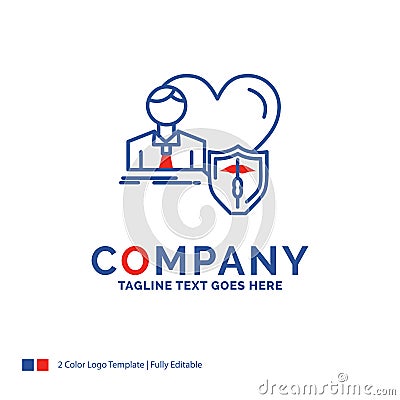Company Name Logo Design For insurance, family, home, protect, h Vector Illustration