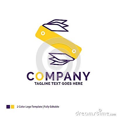 Company Name Logo Design For knife, army, camping, swiss, pocket Vector Illustration