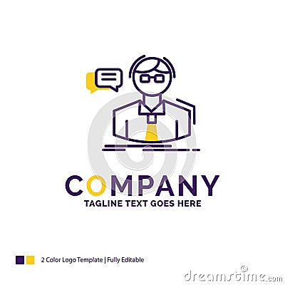 Company Name Logo Design For professor, student, scientist, teac Vector Illustration