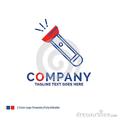 Company Name Logo Design For torch, light, flash, camping, hikin Vector Illustration