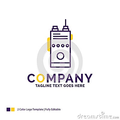 Company Name Logo Design For walkie, talkie, communication, radi Vector Illustration