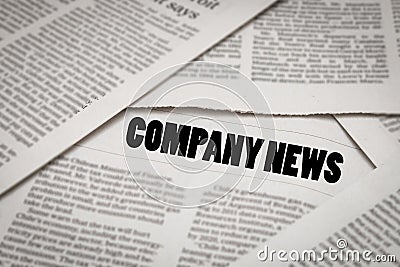 Company news headline Stock Photo