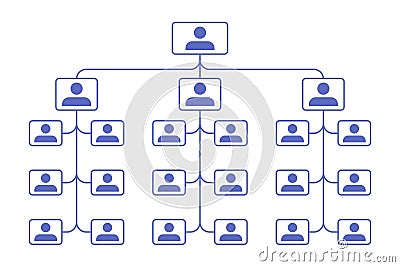 Company Organization Hierarchy Chart Vector Illustration