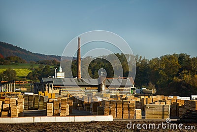 Company processing of roundwood Stock Photo