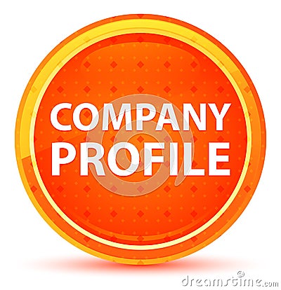 Company Profile Natural Orange Round Button Stock Photo