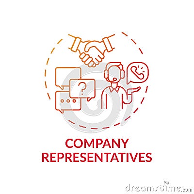 Company representatives concept icon Vector Illustration