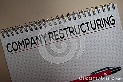 Company restructuring on book. Business and finance concept Stock Photo