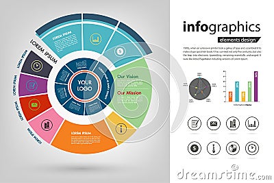 Company roadmap and milestone plan infographic Vector Illustration