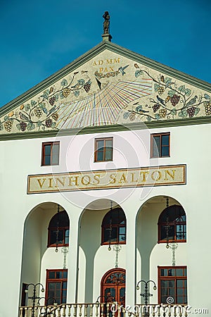 Company signboard at Salton Winery building facade Editorial Stock Photo