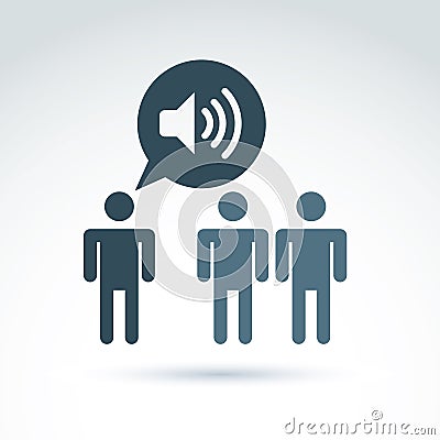 Company or social leader instructing people. Speech bubble with Vector Illustration