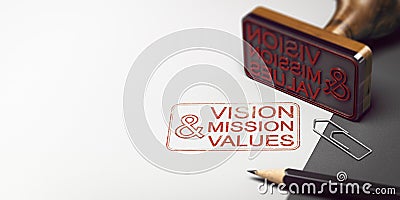 Company Statement, Vision, Mission and Values Cartoon Illustration