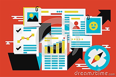 Company stats report abstract vector illustration Cartoon Illustration