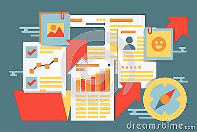 Company stats report abstract vector illustration Cartoon Illustration