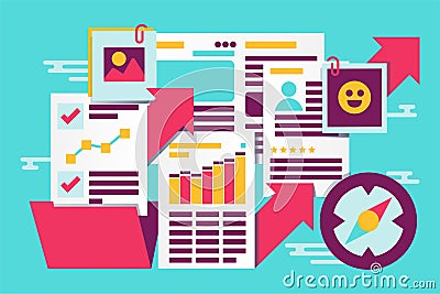 Company stats report abstract vector illustration Cartoon Illustration