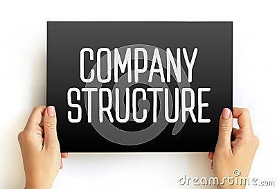 Company Structure text on card, concept background Stock Photo