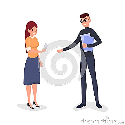 Company workers conversation vector illustration Vector Illustration