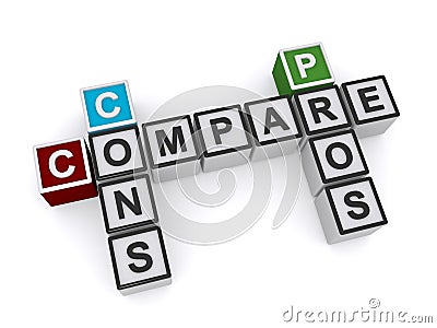 Compare cons pros Stock Photo