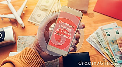 Compare holiday and travel insurance Stock Photo