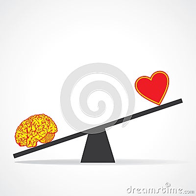 Compare mind with heart Vector Illustration