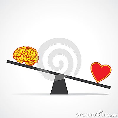 Compare mind with heart Vector Illustration