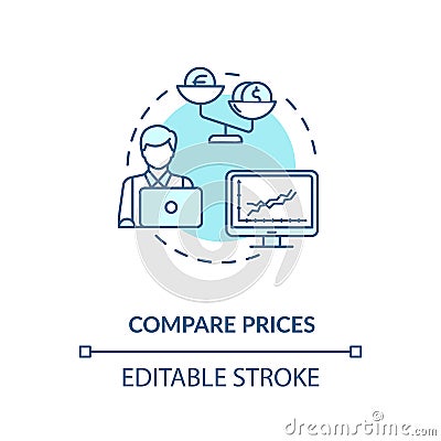 Compare prices concept icon Vector Illustration