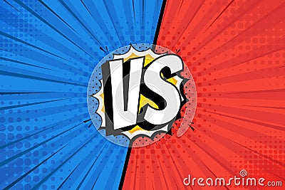 Compared to the screen. Fighting comic backgrounds against each other, red against navy blue. Vector illustration Vector Illustration
