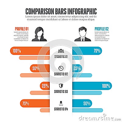 Comparison Bars Infographic Vector Illustration