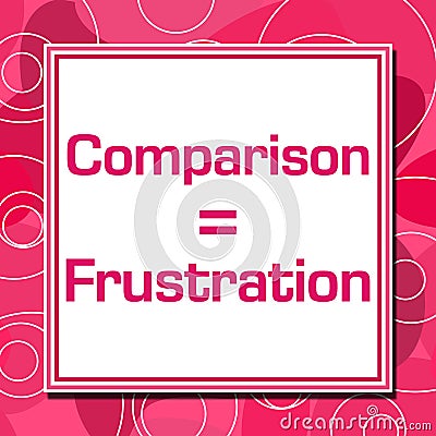 Comparison Equals Frustration Pink Rings Square Stock Photo