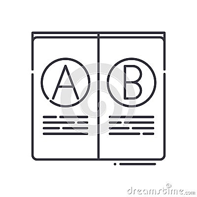 Comparison icon, linear isolated illustration, thin line vector, web design sign, outline concept symbol with editable Cartoon Illustration