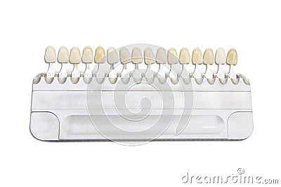 Comparison tool of dental whiteness Stock Photo