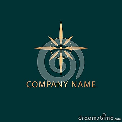 Compas logo design. Abstract compos symbol logo template. Vector Illustration