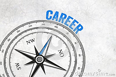 Compass with arrow and career Stock Photo