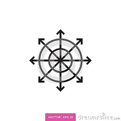 Compass arrow icon vector design template Vector Illustration