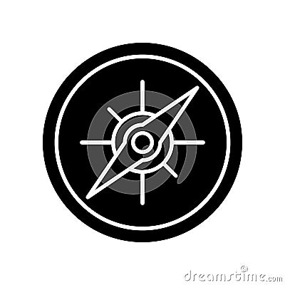Compass black glyph icon Vector Illustration