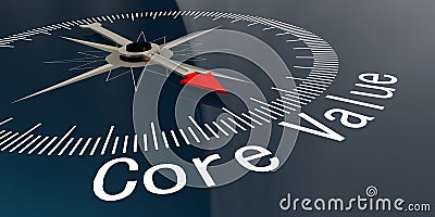 Compass with core value word Stock Photo