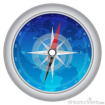 Compass Cartoon Illustration