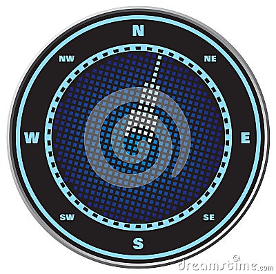 Compass digital display Vector Illustration