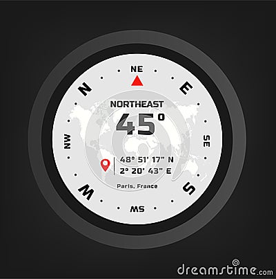 Compass digital HUD navigate Vector Illustration