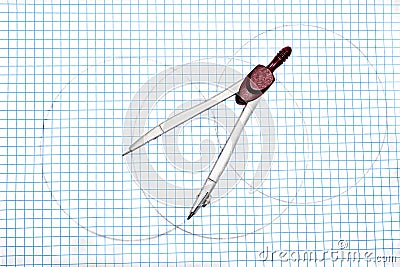 Compass drawing circles Stock Photo