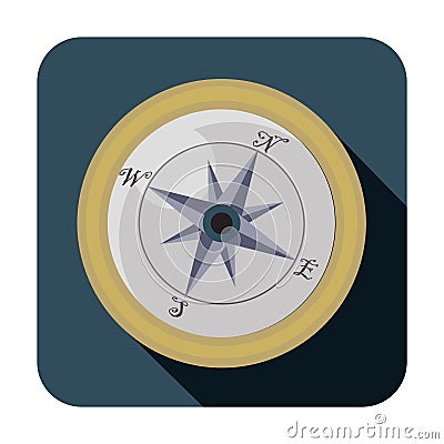 Compass flat icon Vector Illustration