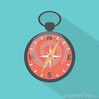 Compass flat icon stock vector Vector Illustration