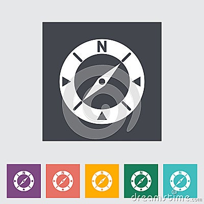 Compass flat icon. Vector Illustration