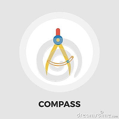 Compass flat icon Vector Illustration