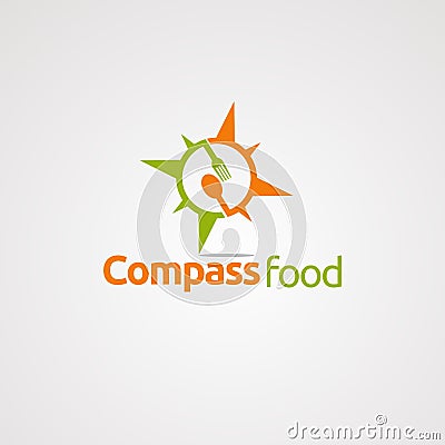 Compass food vector logo, icon, element, and template for company Vector Illustration